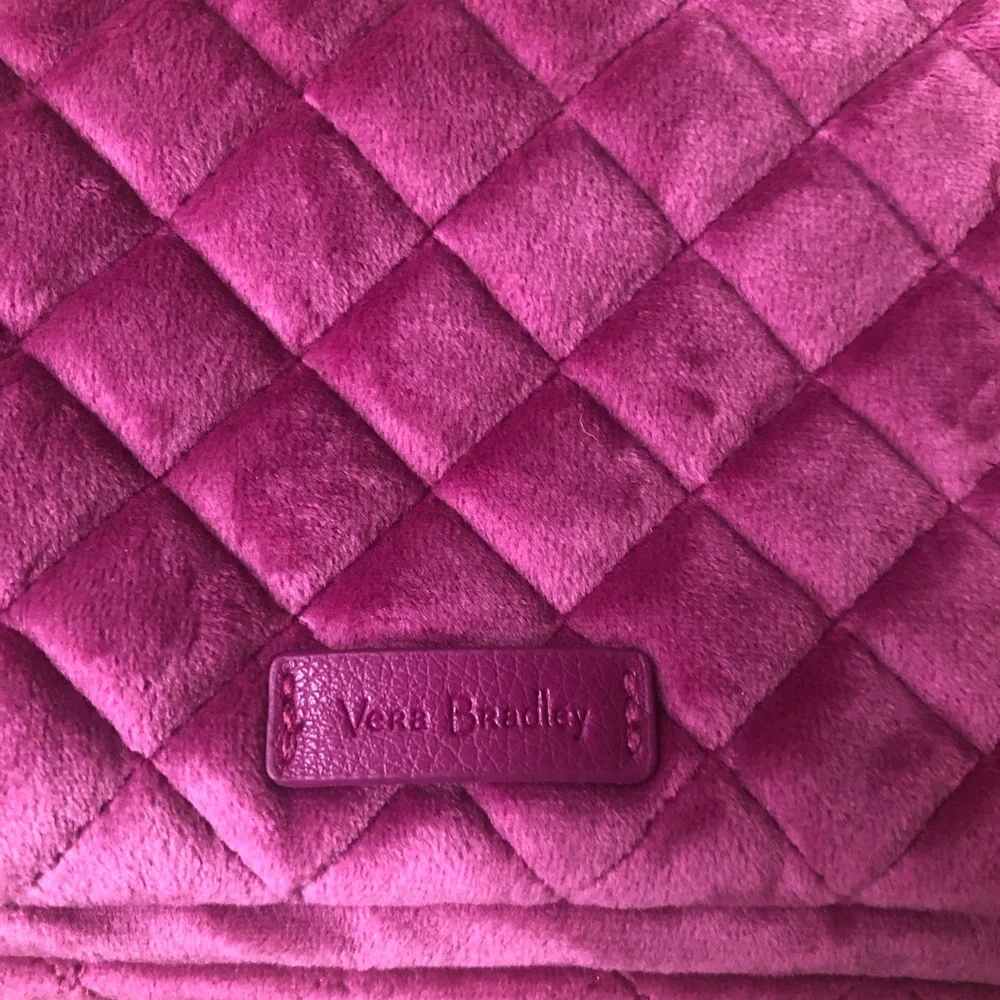 Vera Bradley Compact Organizer Majestic Magenta Velvet Pouch VGUC